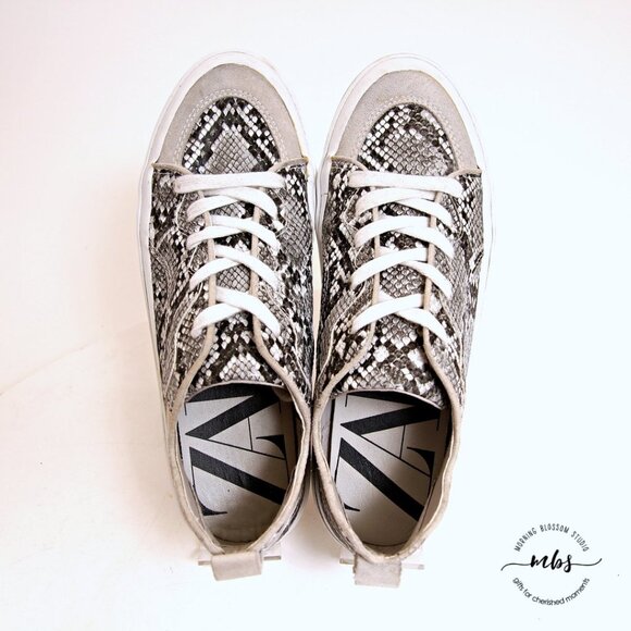 Zara Snakeskin Lace Up Sneakers - Picture 11 of 13